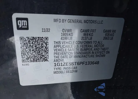 2023 Chevrolet Malibu Fwd 2Lt from USA, damaged, VIN 1G1ZE5ST6PF133648